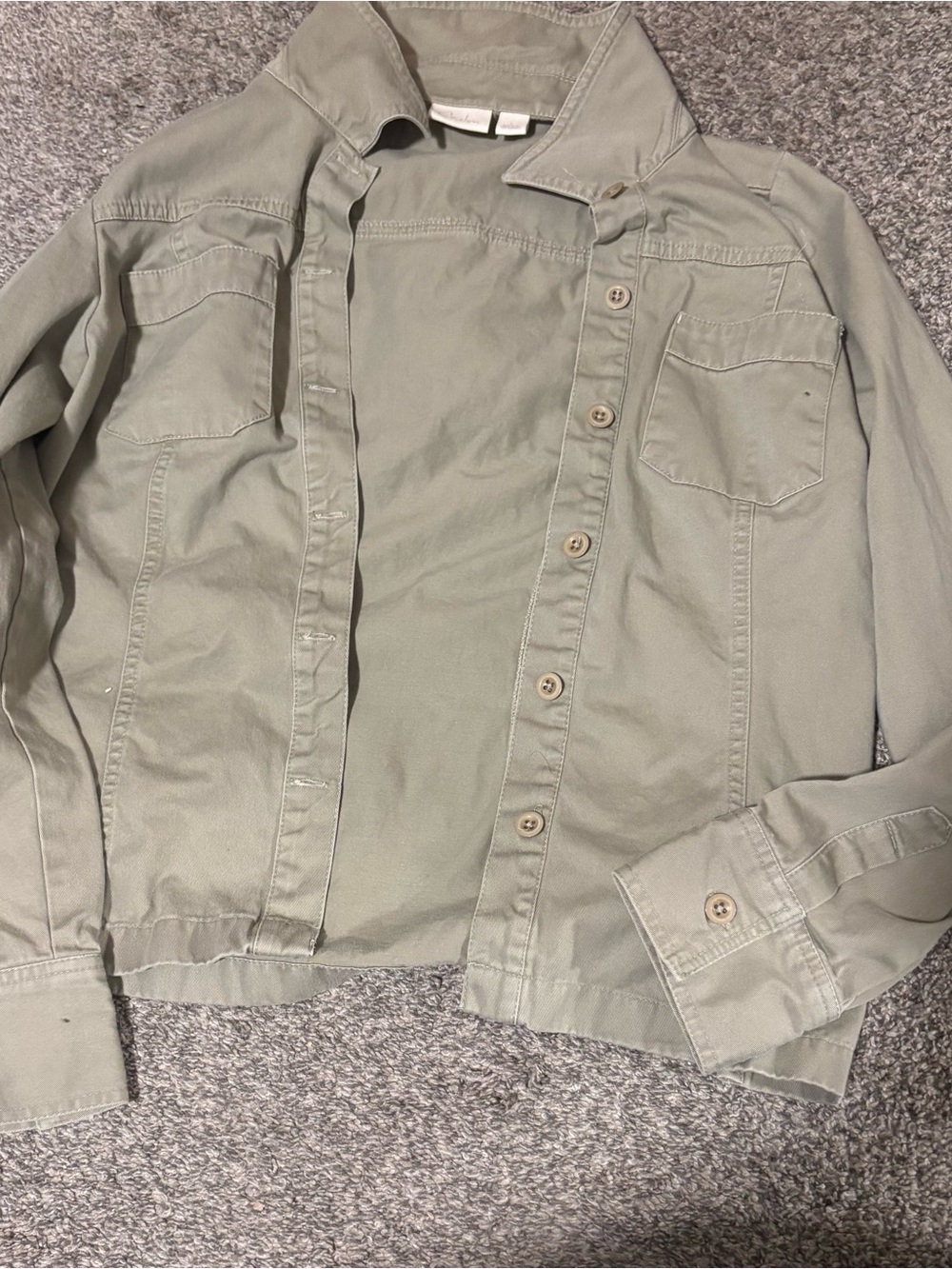 Caslon Lightweight Button-Up Jacket in Sage